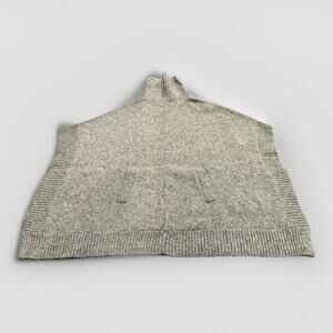 J CREW Womens Gray Poncho Relaxed Turtleneck Sweater Wool Alpaca Oversized XS